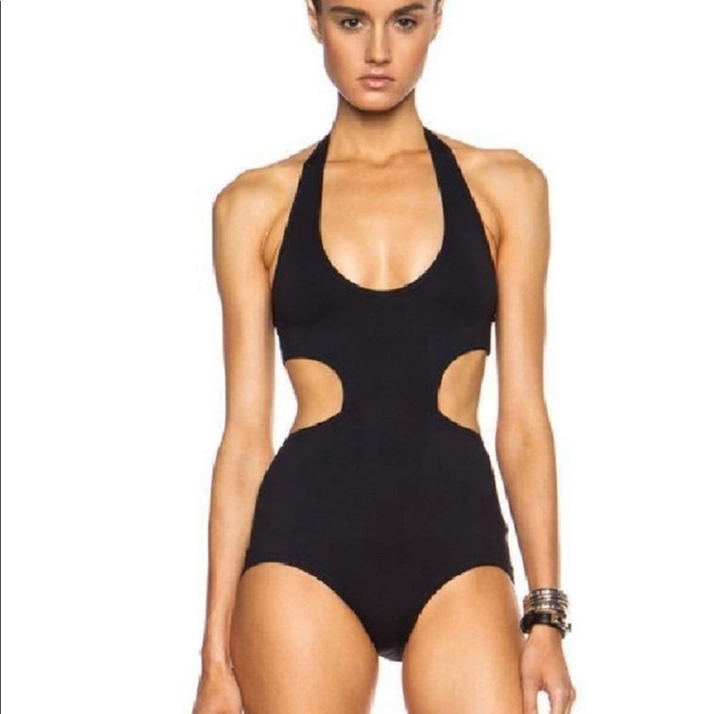 PROENZA SCHOULER HALTER  CUTOUT ONE PIECE SWIMSUIT